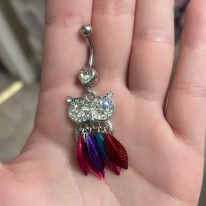 Owl belly button piercing